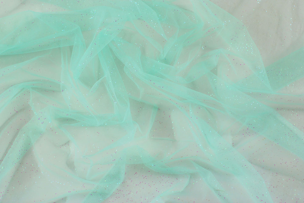 TULLE VERDE ACQUA CON BRILLANTINI