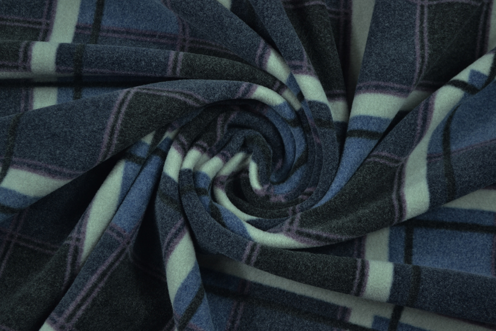 Tessuto pile a quadri blu Tessuto pile a quadri blu