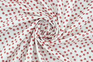 Sangallo puro cotone bianco e rosso