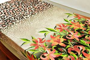 Jersey bi-stretch fantasia floreale e animalier