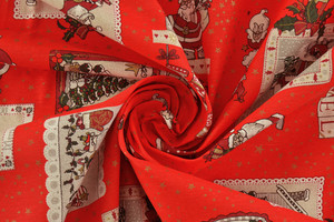 MEZZO PANAMA ROSSO STAMPA NATALE h.280cm