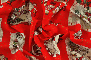 MEZZO PANAMA ROSSO STAMPA NATALE h.280cm