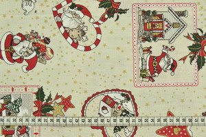 MEZZO PANAMA BEIGE CHIARO STAMPA NATALE h.280cm