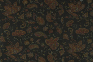 FUSTAGNO NERO A PAISLEY E FIORI