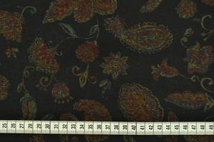 FUSTAGNO NERO A PAISLEY E FIORI