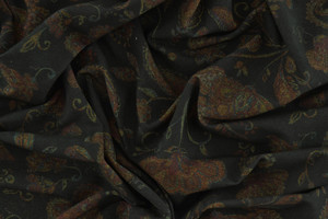 FUSTAGNO NERO A PAISLEY E FIORI