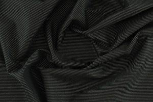 Misto cotone nero a righine bianche