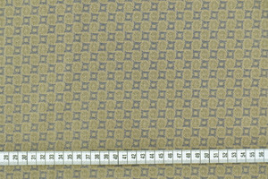 DENIM STRETCH JACQUARD GEOMETRICO MARRONE CHIARO E BLU