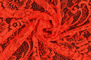 Pizzo cordonetto smerlato rosso arancio