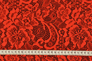 Pizzo cordonetto smerlato rosso arancio