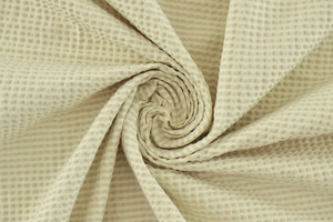 Seersucker doppio double face a righe ecrù/beige