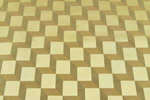 Jacquard misto seta d'arredamento a cubi beige-oro