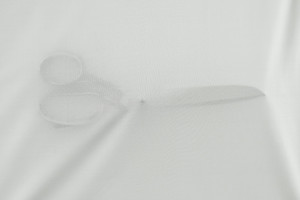 Jersey bi-stretch semi-trasparente opaco bianco