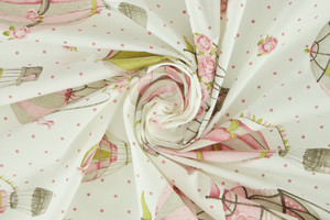 Tela 100% cotone per lenzuola h.280cm stampa mongolfiere