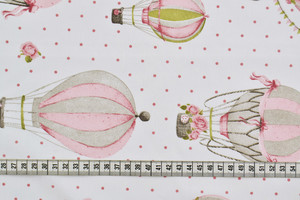 Tela 100% cotone per lenzuola h.280cm stampa mongolfiere