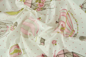 Tela 100% cotone per lenzuola h.280cm stampa mongolfiere