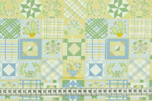 TWILL DI COTONE QUADRI CELESTE/VERDE