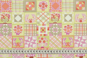 TWILL DI COTONE QUADRI ROSA/VERDE