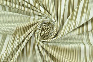 Popeline puro cotone a righe sfumate verde kaki