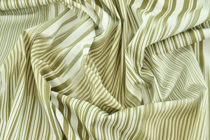 Popeline puro cotone a righe sfumate verde kaki