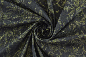 Denim blu jacquard stretch con lurex oro 2