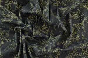 Denim blu jacquard stretch con lurex oro 2