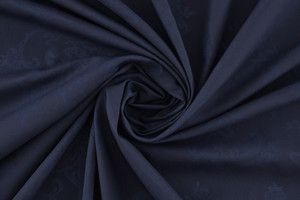 Dévoré blu scuro fantasia floreale orientale