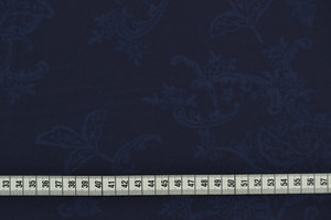 Dévoré blu scuro fantasia floreale orientale