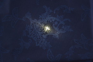 Dévoré blu scuro fantasia floreale orientale