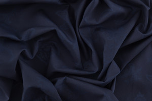 Dévoré blu scuro fantasia floreale orientale