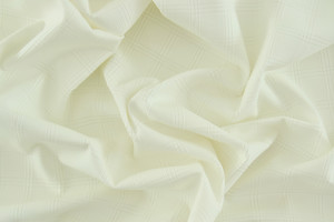 Velluto di cotone 1500 righe panna operato a quadri