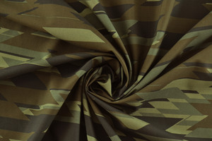 Batista puro cotone fantasia geometrica militare