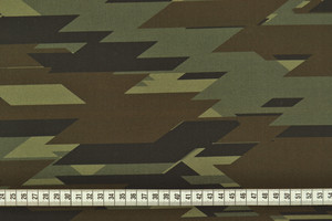 Batista puro cotone fantasia geometrica militare