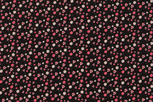 Crêpe de chine nero a fiori