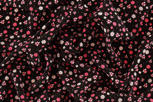 Crêpe de chine nero a fiori