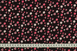 Crêpe de chine nero a fiori