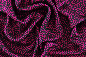 Cady leggero di seta nero e magenta