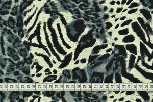 Pongé di poliestere animalier grigio