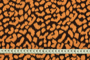 Crêpe jacquard maculato nero-arancione