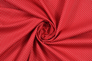 Cotone rosso a pois bianchi