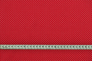 Cotone rosso a pois bianchi