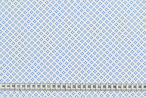 Popeline stretch da camiceria motivo geometrico blu