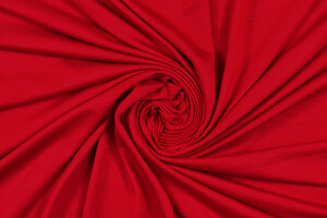 Jersey di cotone bi-stretch rosso rubino