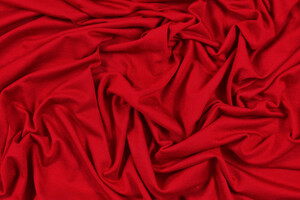 Jersey di cotone bi-stretch rosso rubino