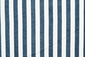 Jersey di cotone stretch a righe bianco blu jeans