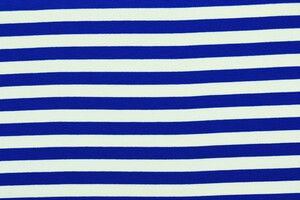 Jersey di cotone stretch a righe bianco blu