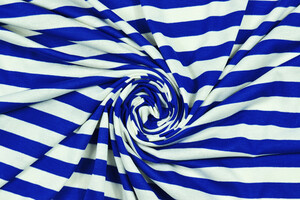 Jersey di cotone stretch a righe bianco blu
