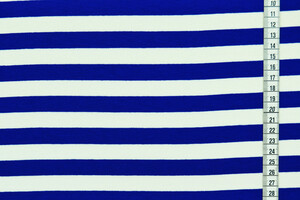 Jersey di cotone stretch a righe bianco blu