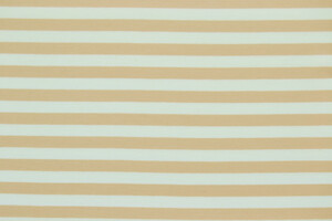 Jersey di cotone bi-stretch a righe panna e rosa pesca