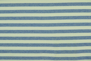 Jersey di cotone stretch a righe 1cm bianco azzurro